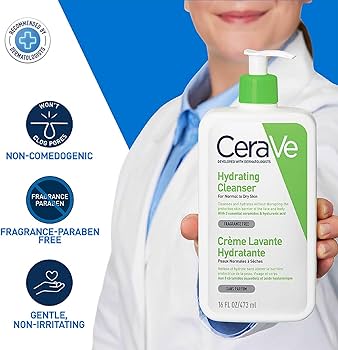 CeraVe Hydrating Cleanser Non-Foaming Face Wash for Dry Skin with Ceramides